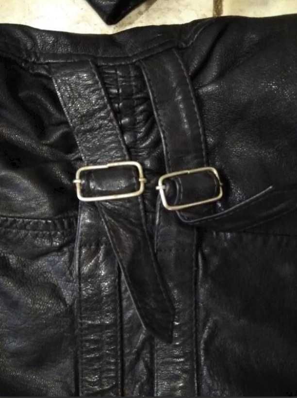 Куртка кожа чёрная тонкий синтепон.индия.*classic*xl\ замеры!700 грн