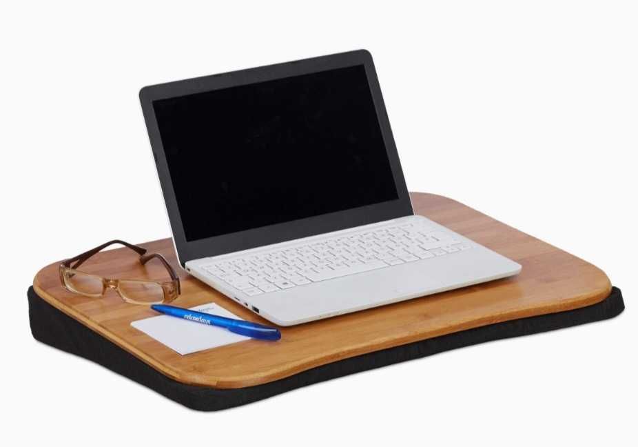 Relaxdays, ​​podstawka pod laptop 51x37cm zdejmowana poduszka,bambus