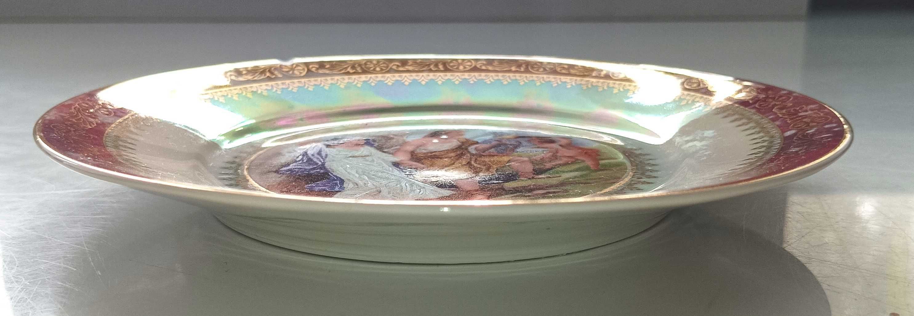Porcelana Ćmielów Talerz Podstawek Scena Antyczna sygn 1930
