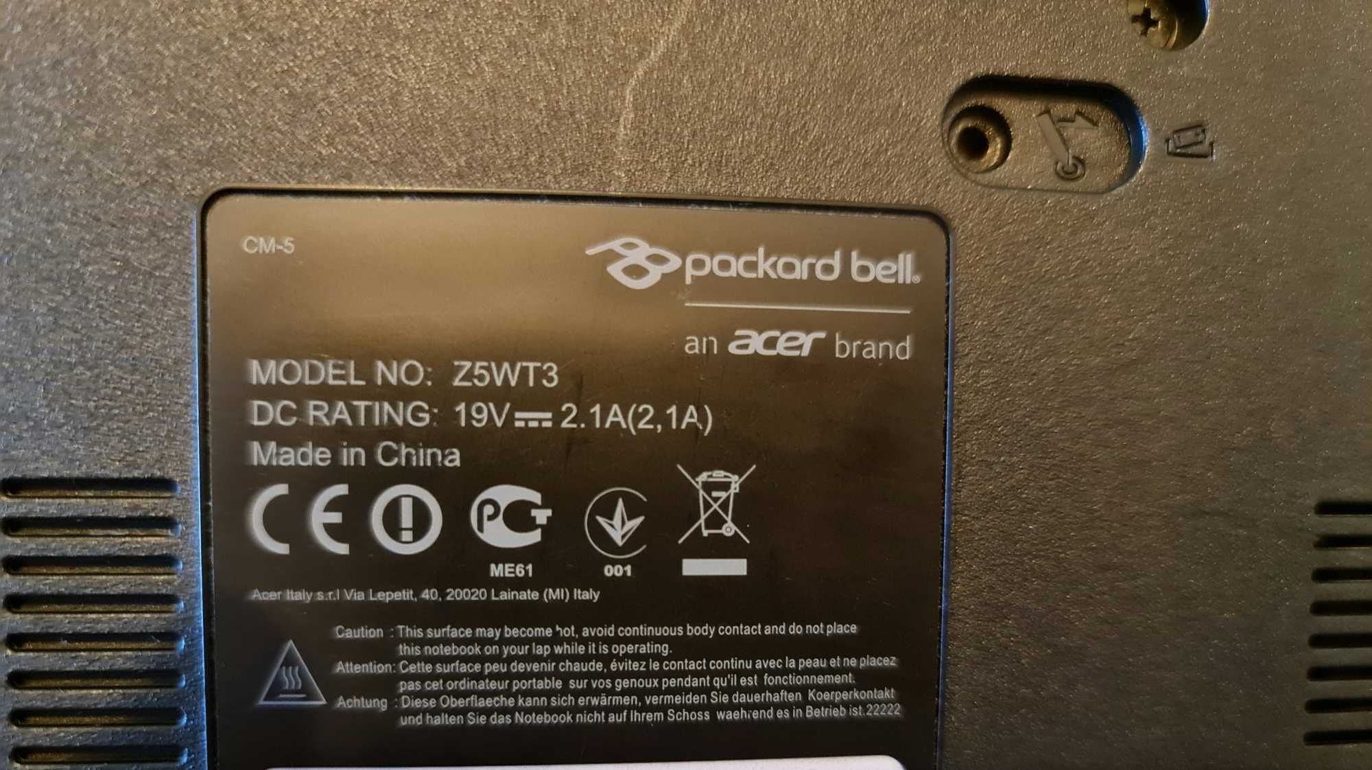 Laptop Packard Bell / dawca częsci.