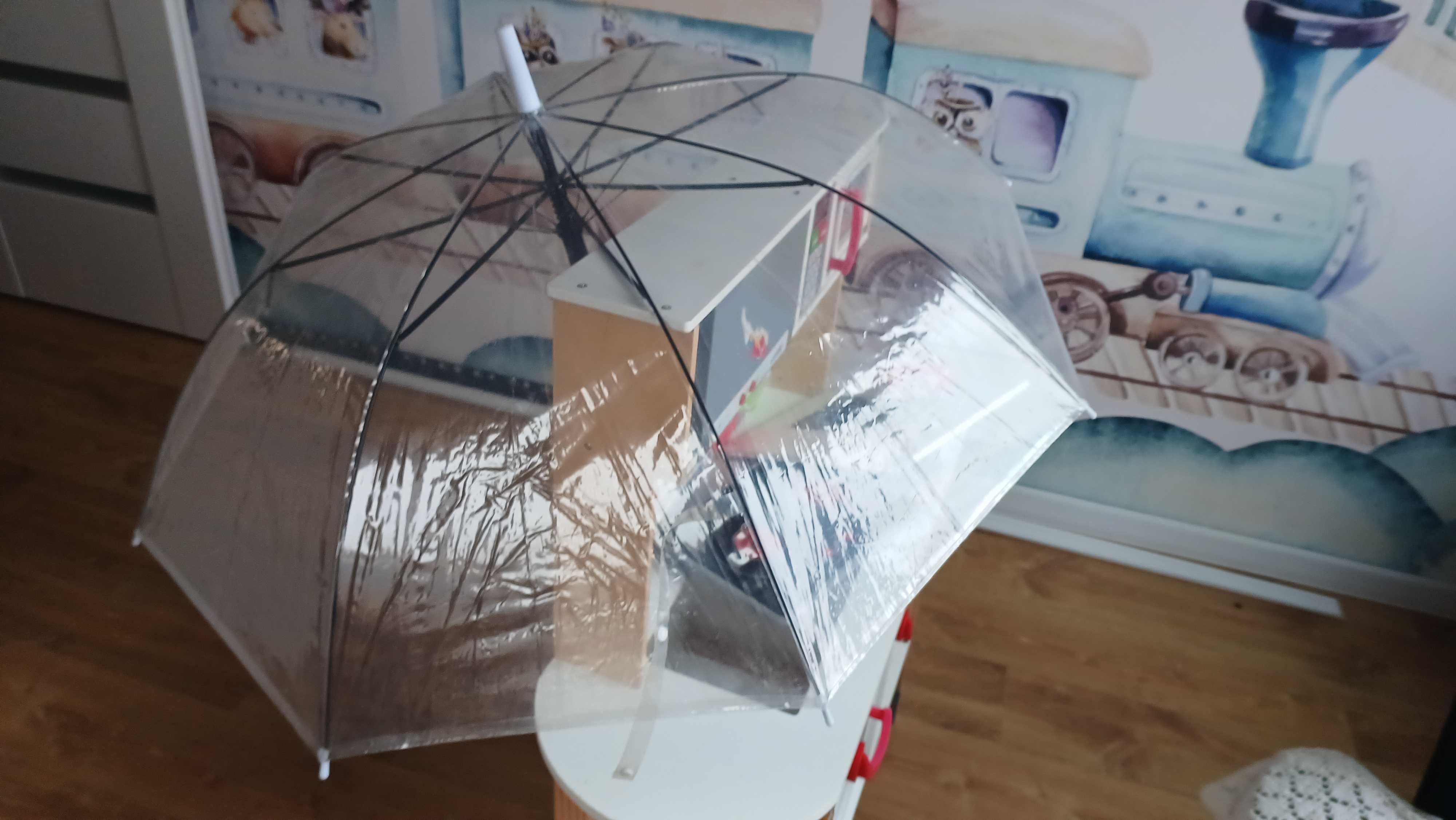 Nowy przezroczysty parasol ślub wesele na sesje transparentny nowe