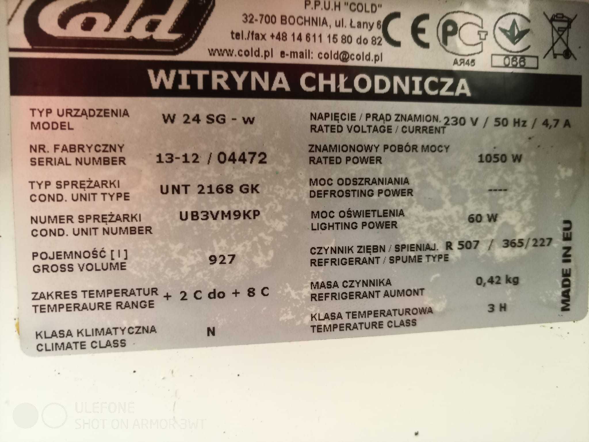 Lada witryna chłodnicza Cold