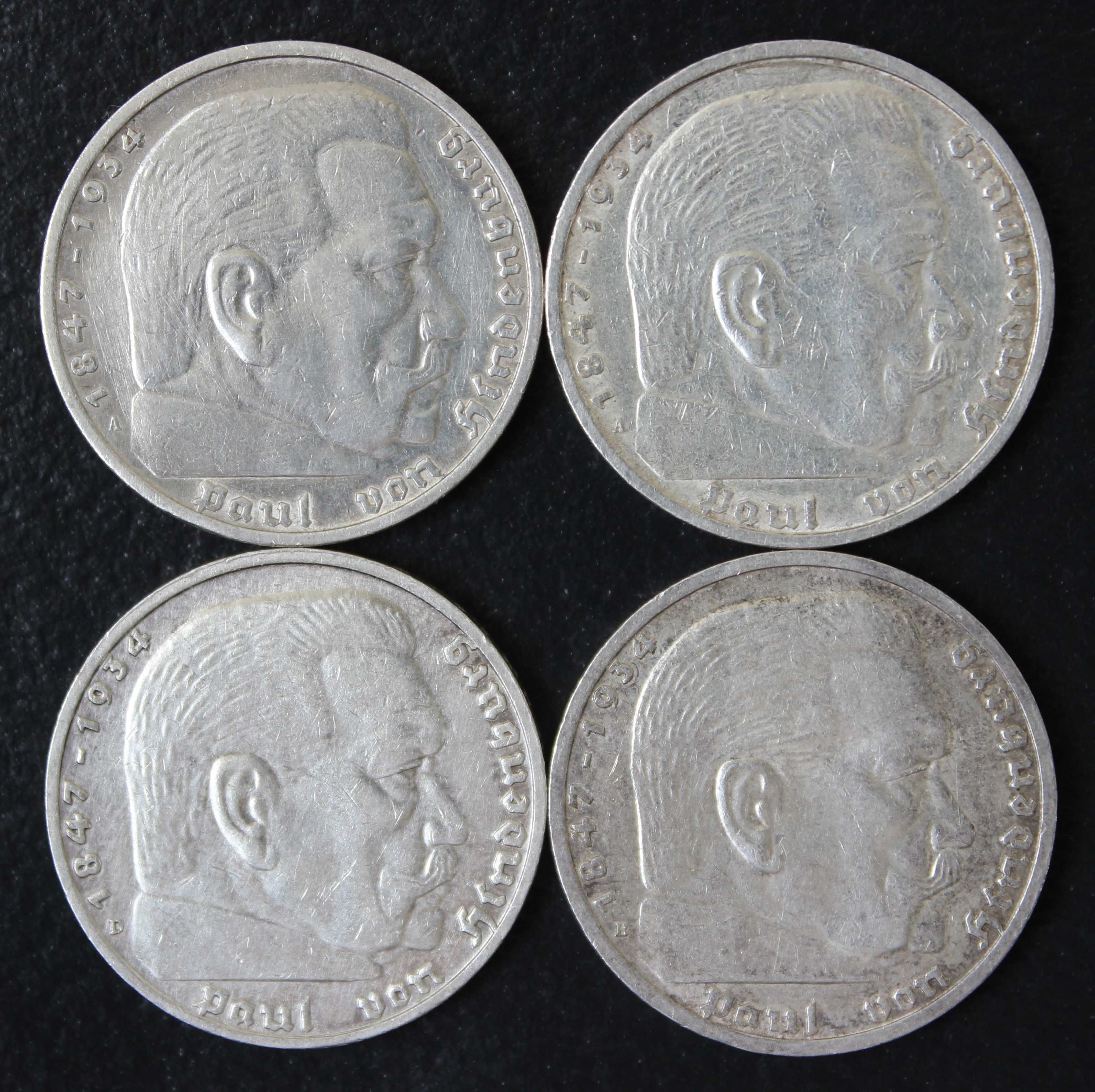монета 5 марок 1934,1935,1936,1937,1938,1939 года