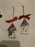 Domki Ceramiczne Zawieszki HandMade Dekoracyjne 2szt Ozdobne