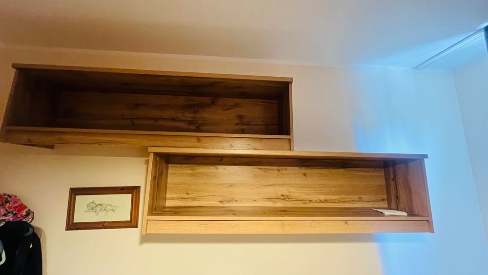 Półki black red white komplet 2 wiszące, zabudowane; dąb wotan