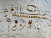 Conjunto de pulseiras/anéis/pendentes em ouro