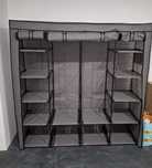 Szafka Garderoba Składana Tekstylna na Ubrania Buty Antracyt 170x65cm