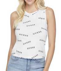 Guess logo NOWA bokserka top damska biala z czarnymi napisami, roz S,M