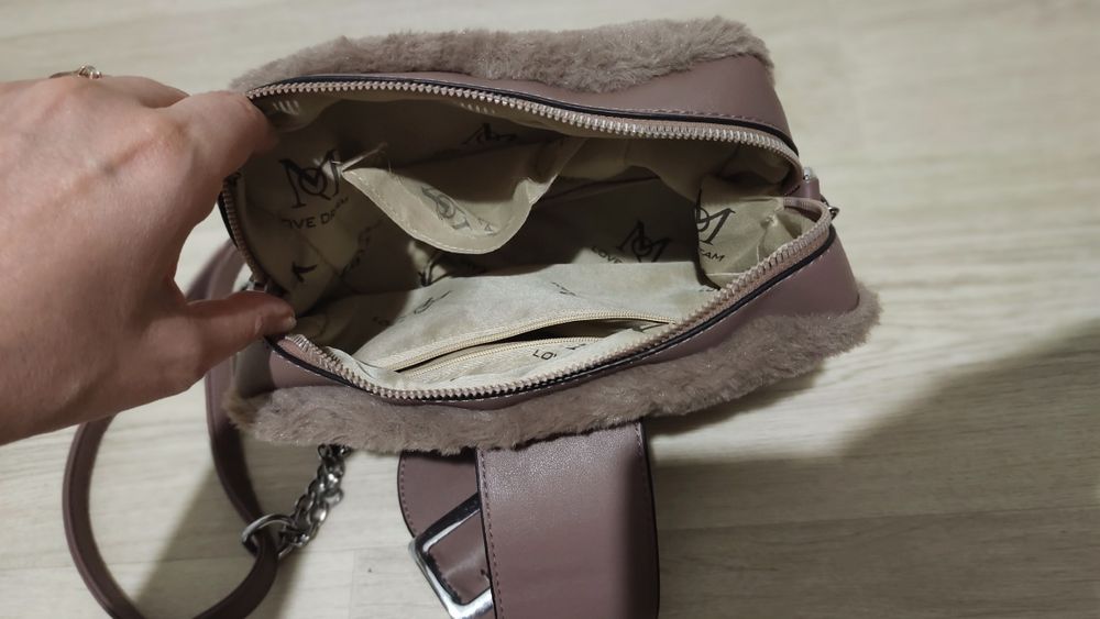 Клатч з екошкіри та екохутра