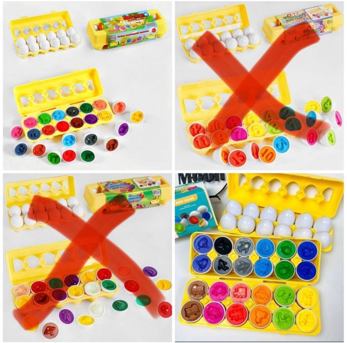 Яйца сортер, яйца логика, яйца Монтессори, 6/12 шт