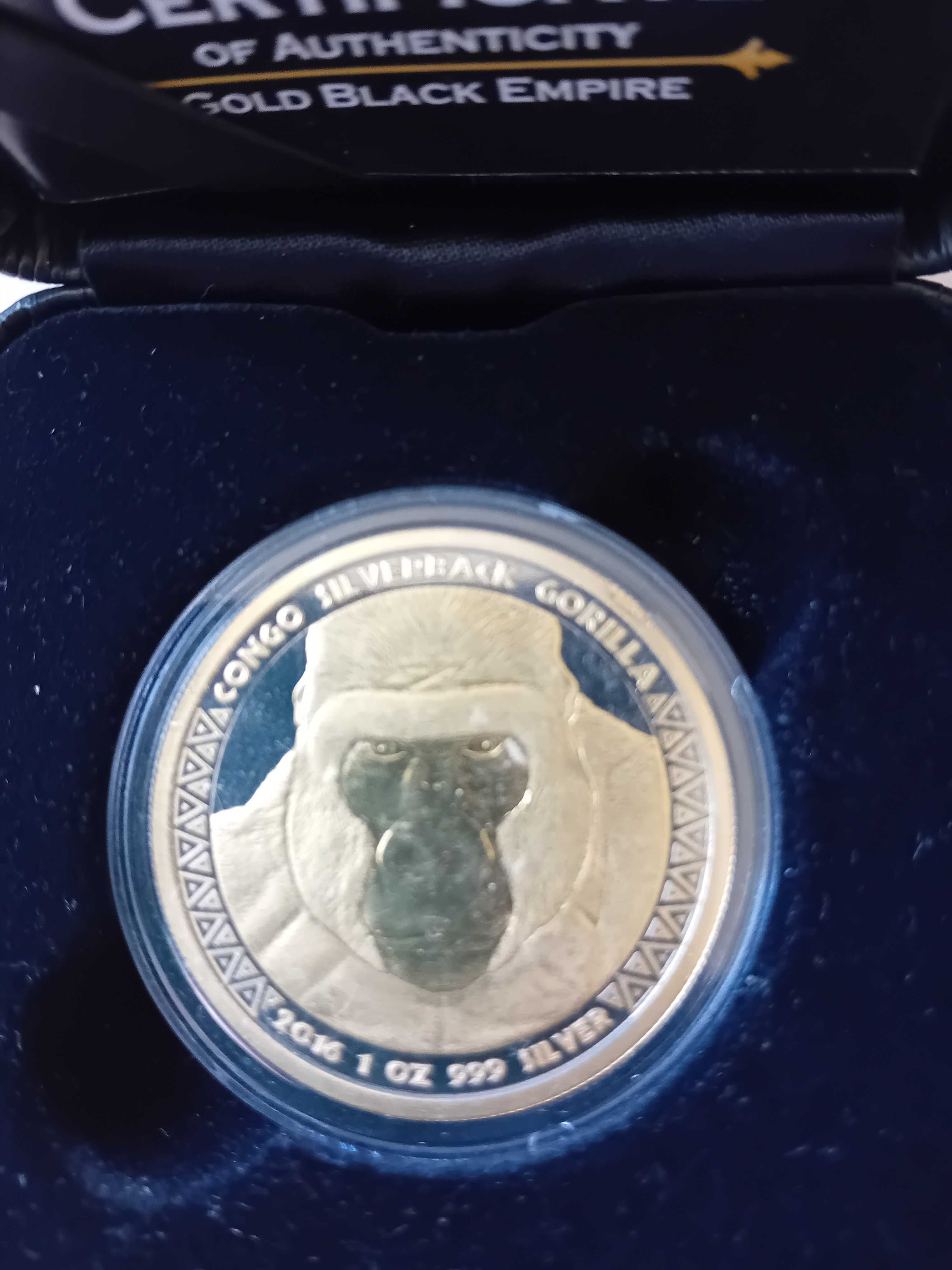 5000 francs Kongo goryl 2016 pozłacana