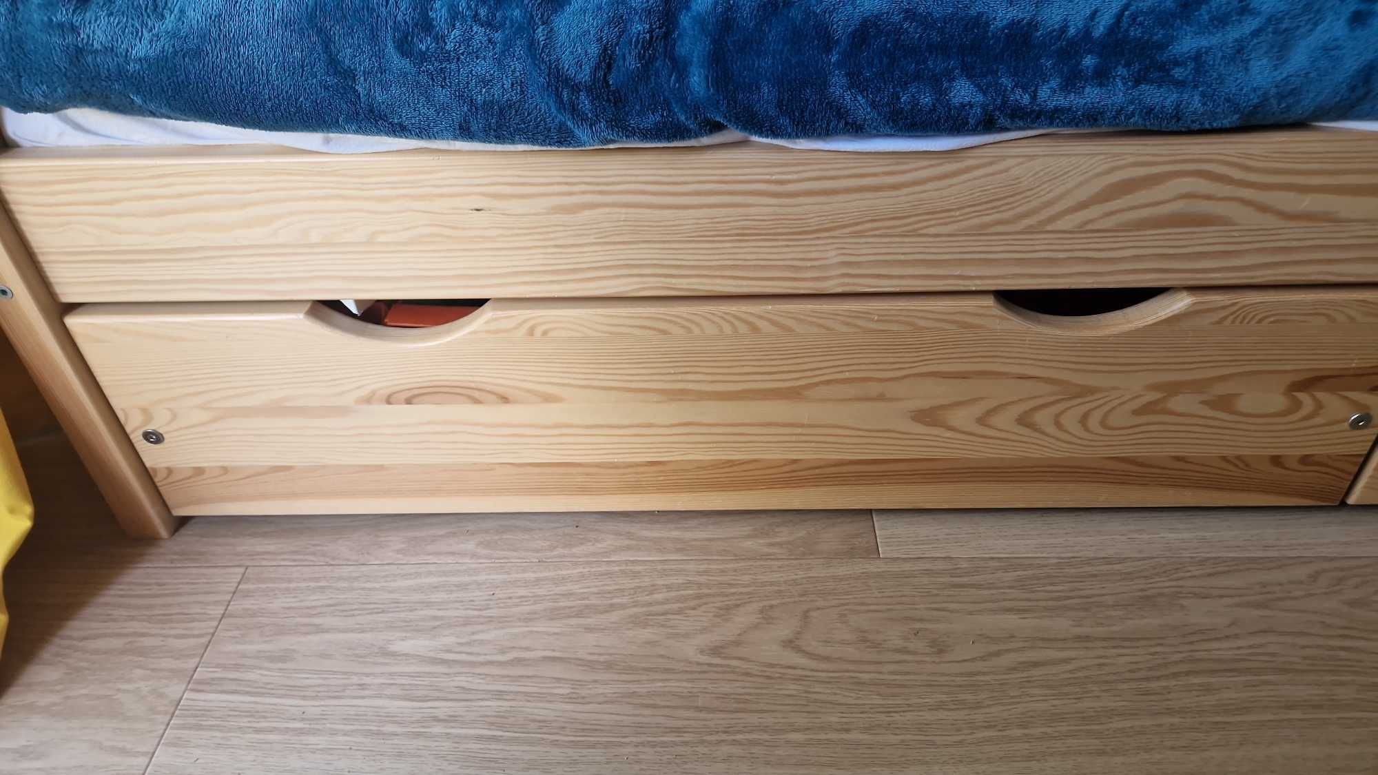 Łóżko drewniane sosnowe 180 x 80 Meble Wróbel Pawcio materac szuflady