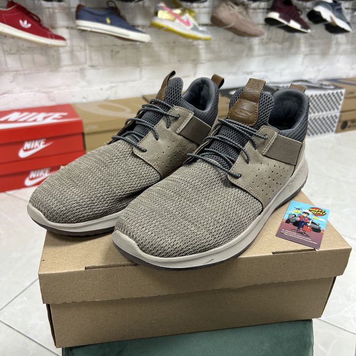 Чоловічі кросівки Skechers Delson сітка шкіра 48 р хакі легкі бу спорт