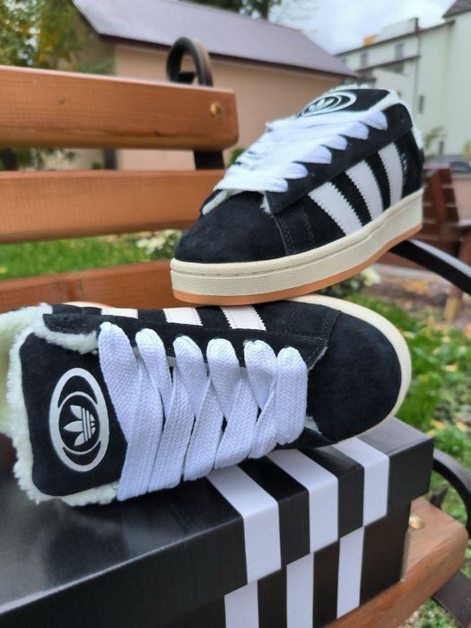 Чоловічі зимові Adidas Campus Black хутро
