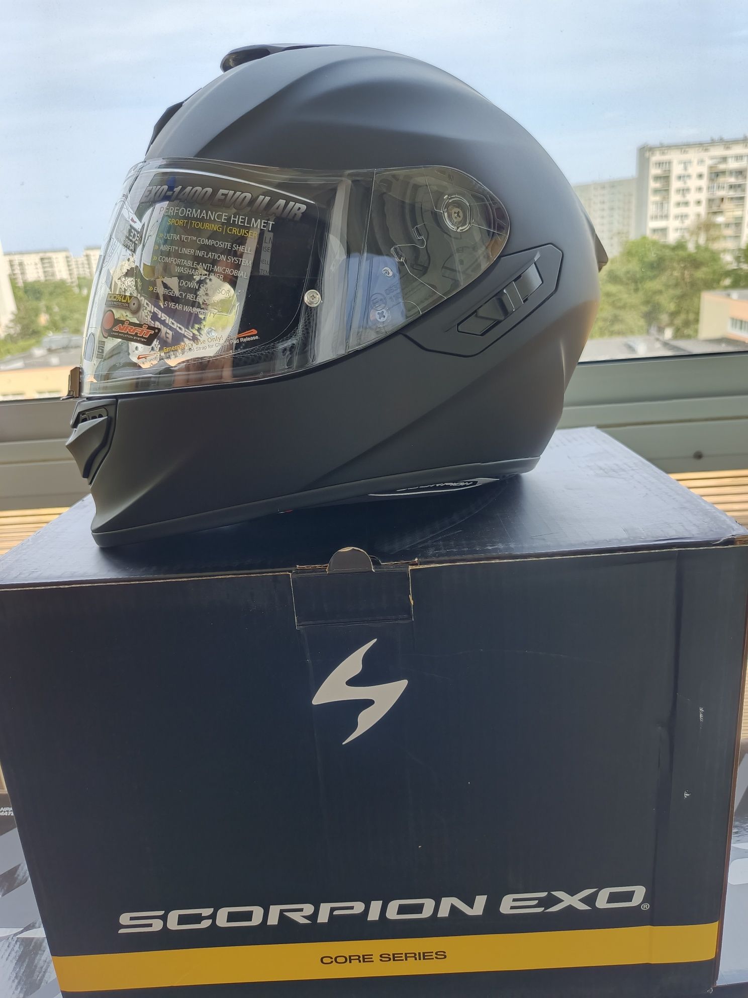 Kask motocyklowy Scorpion exo-1400 EVO II air matt Black solid.