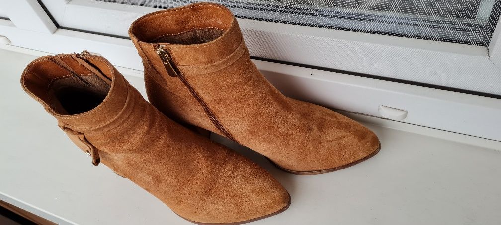 Botki Lasocki camel r 39 zamszowe