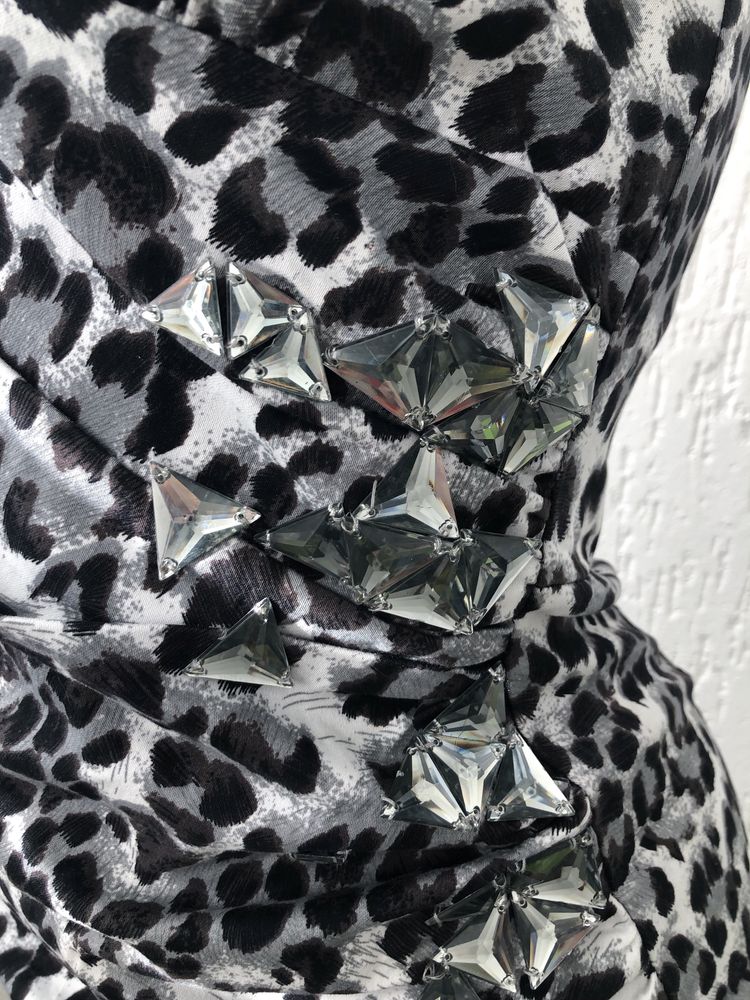Леопардова міні сукня плаття на бретелях розмір м