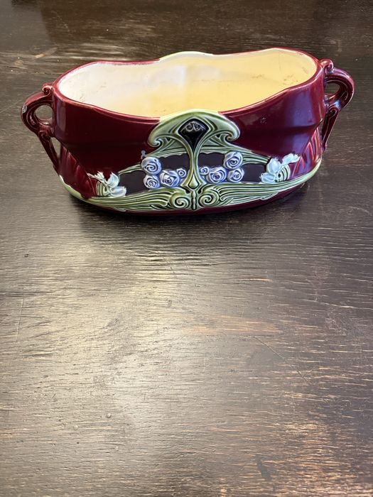 Stara majolika amfora osłonka na doniczke