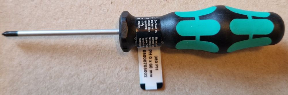 wkrętak krzyżowy Philips - WERA - PH0 x 60 mm 350PH