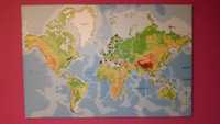 mapa świata na ścianę + pinezki