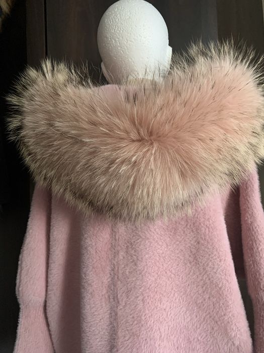 Płaszcz alpaka z jenotem naturalnym