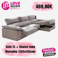 Sofá 2L + Chaise Long Marselha (260x150cm)
