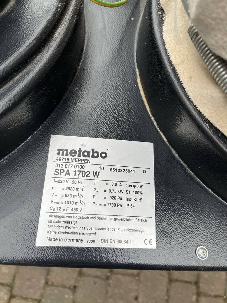 Odciag wyciag pyłu wiurow METABO 1702 w