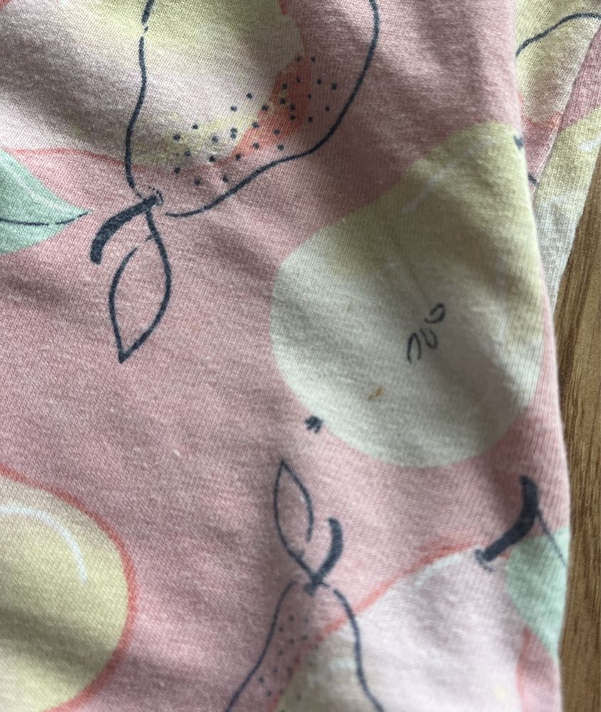 Legginsy dziewczęce, komplet 2 pary, różowe, gruszki, 80