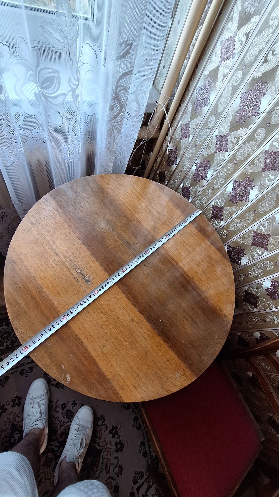 Zestaw stół drewniany okrągły i krzesła