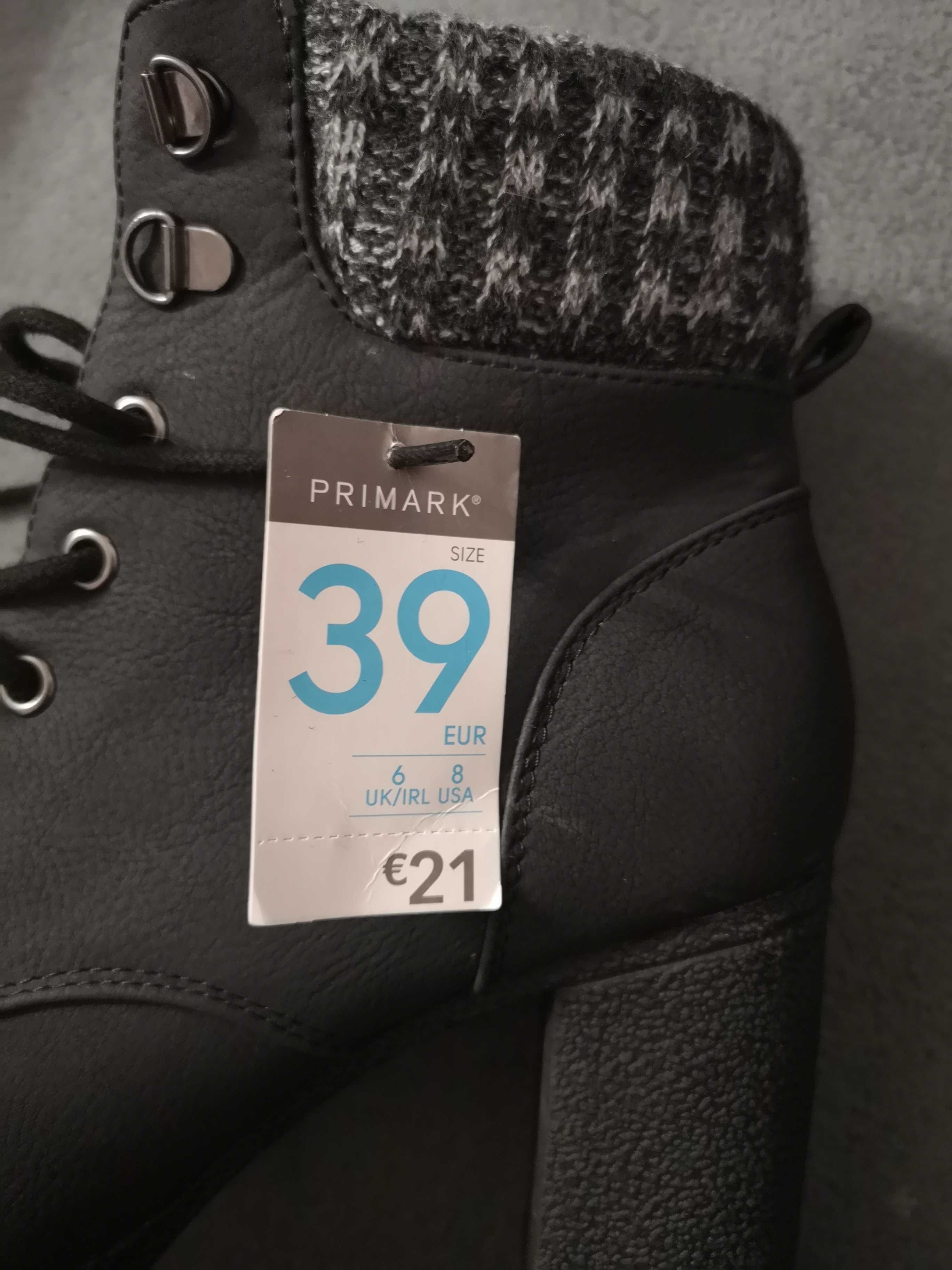 Botki Workery  trapery  czarne - nowe 39