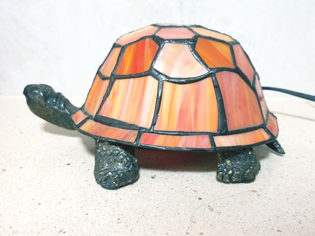 Lindo candeeiro de mesa estilo Tiffany - Tartaruga