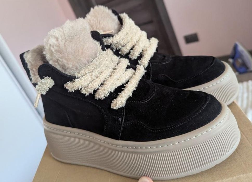 Нові жіночі зимові ботінки, черевики тедді натуральна замша, шкіра, же