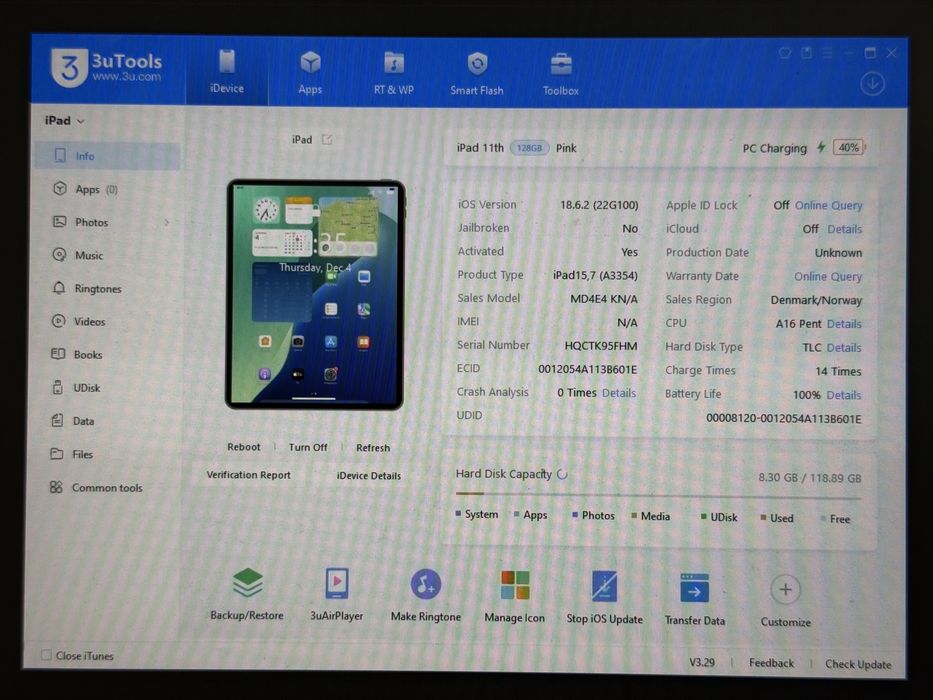 iPad 11. gen. 128GB (A3354) - faktura VAT 23%