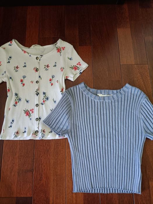 dwie fajne bluzki przylegające H&M krótkie r. 146/152 10/12 lat