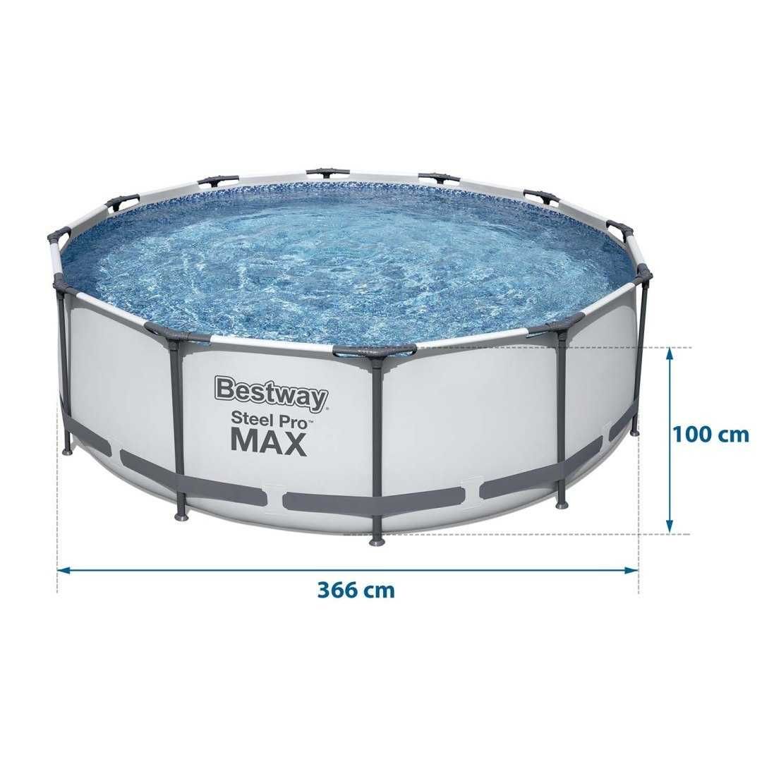 Каркасний басейн Bestway Steel Pro MAX 56418 366x100см +драбина+насос