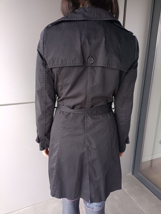 Gabardina preta Zara Xs