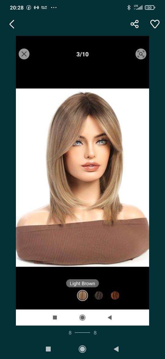 peruka bob nr.16  blond brąz
