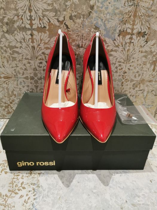 Czerwone skórzane szpilki Gino Rossi r. 38