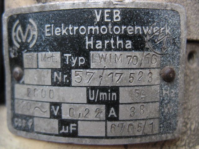 VEB ELEKTROMOTORENWERK HARTHA-stary oryginalny wentylator?