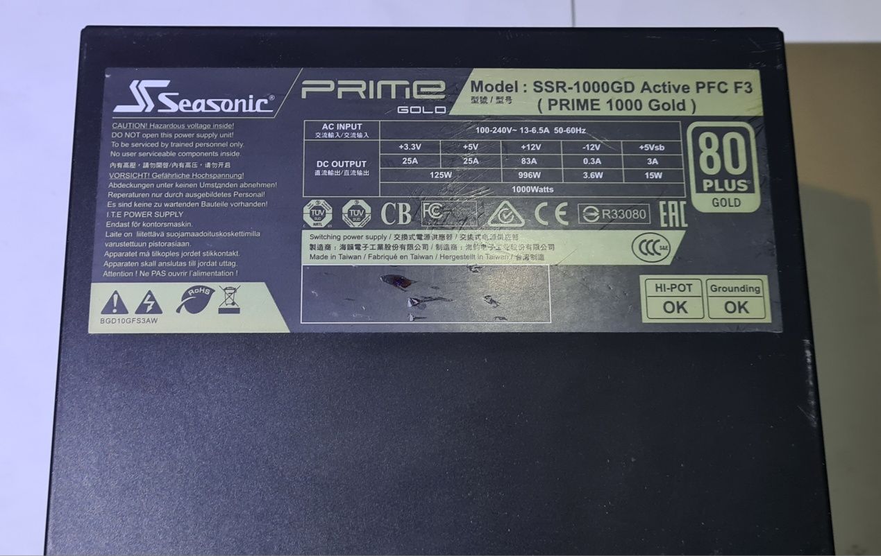 Seasonic 1000W PRIME Gold (SSR-1000GD )