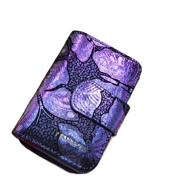 Portfel damski  PETERSON niebieskie motyle