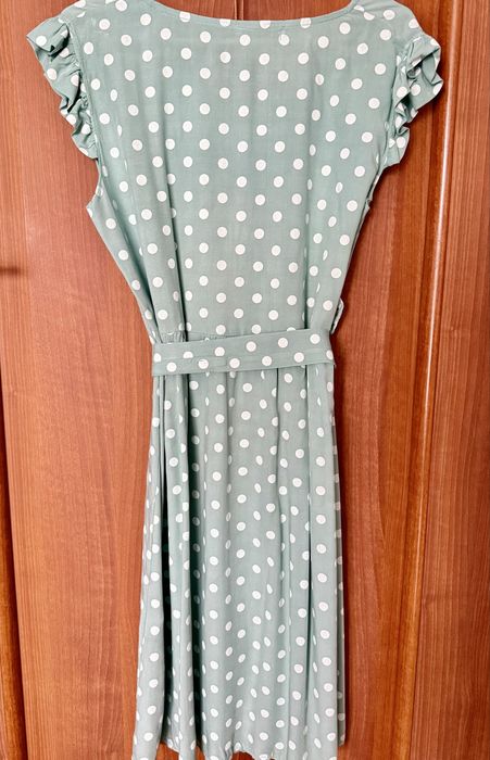 Nowa zielona sukienka w groszki | Letnia, kobieca, rozmiar M