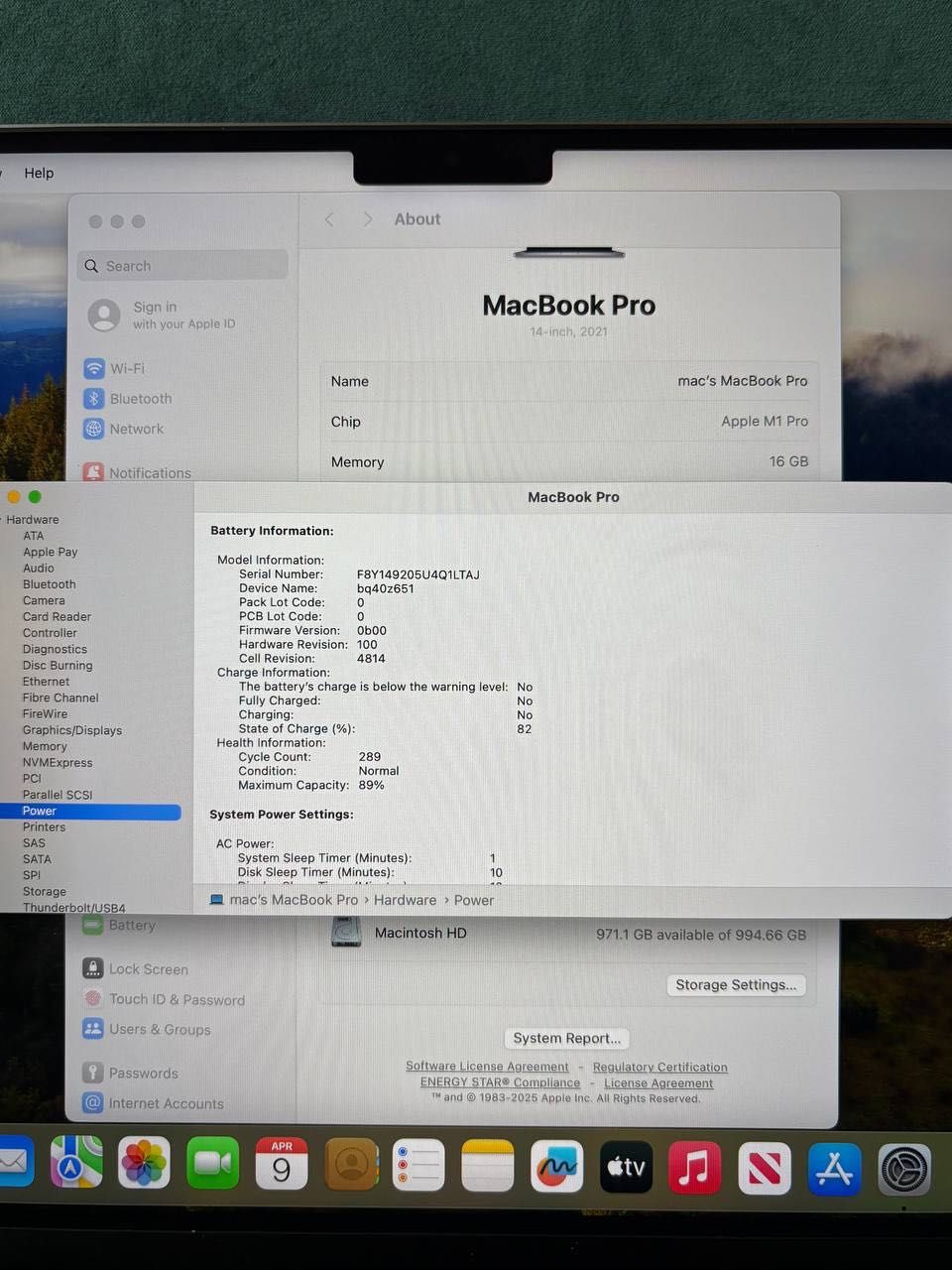 MacBook Pro 14” Space Gray 2021 (MKGQ3) m1, 16GB, 1TB ssd