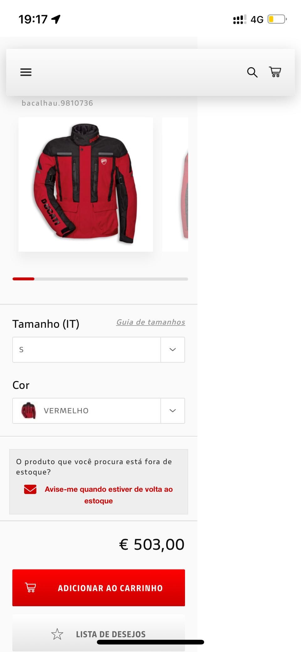 Casaco de Moto Ducati original