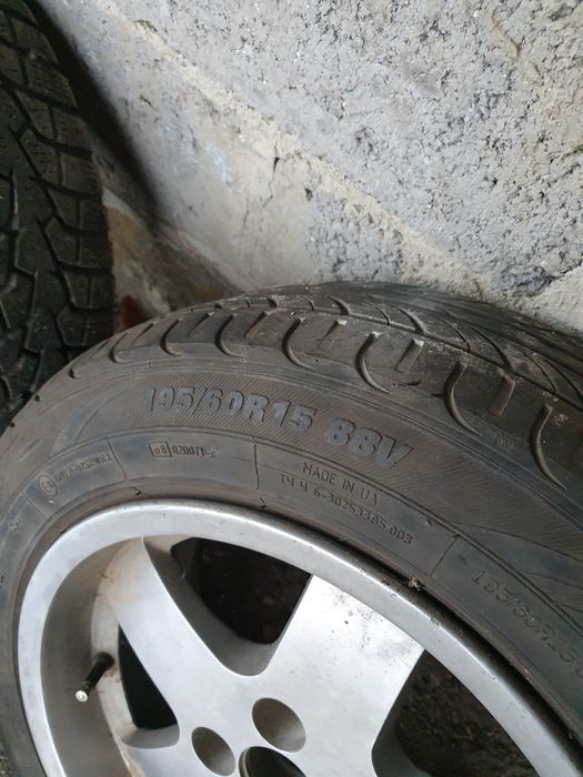 Продам диски з шинами 4×100 r15 dacia, daewoo, chevrolet renault