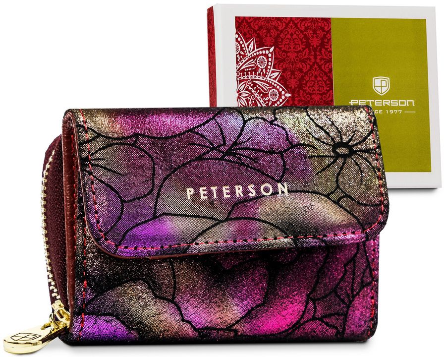 skórzany, mały portfel damski z systemem rfid - peterson