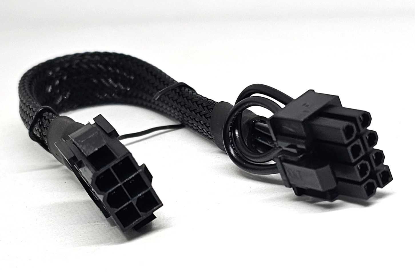 Переходник для видеокарты 6->8 pin 18AWG 20 см в оплетке кабель GPU