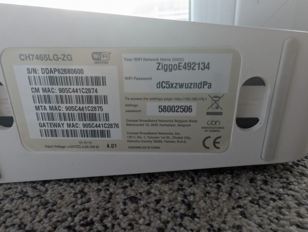 Роутер Ziggo connect box