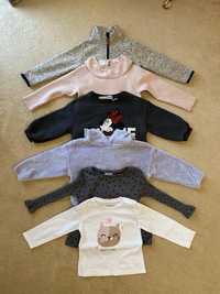 Zestaw paka bluza polar bluzka sweterek Zara / H&M rozm. 98