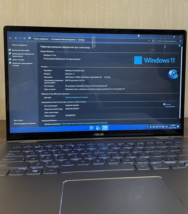 ASUS Q406D Ryzen 5 3500U 2.1GHz 8GB DDR4 256GB SSD Windows 11 PRO